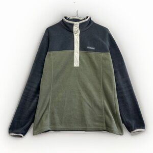 Columbia Jacket Wom M Benton Spring Half Snap Fleece Pullover Green / Gray Camp